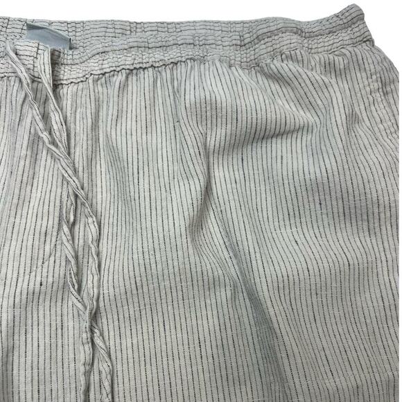 Merona Women XXL Linen Blend Wide Leg Drawstring Thin Blue/White Striped Pants - Picture 6 of 10